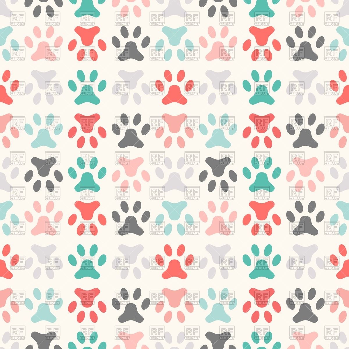 Animal Seamless Pattern Of Paw Print Vector Image Of Backgrounds 1200x1200 Animal Seamless Pattern Of Paw Print Vector Image Of Backgrounds