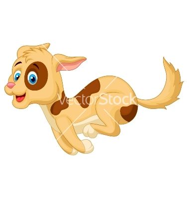 380x400 Cute Dog Cartoon Running Vector