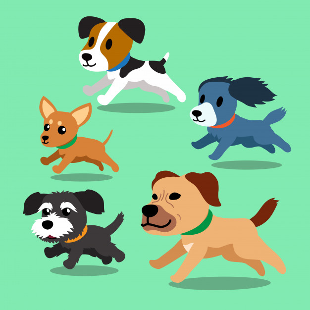 626x626 Cartoon Dogs Running Vector Premium Download