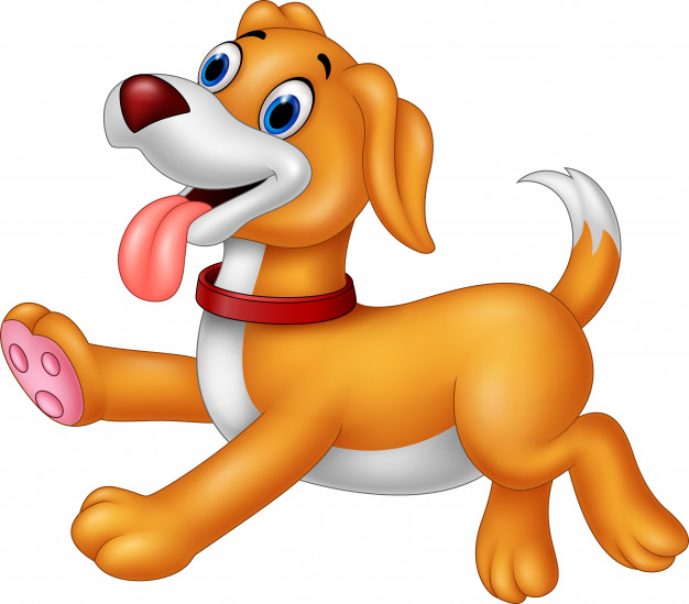 626x549 Cartoon Happy Dog Running Vector Premium Download