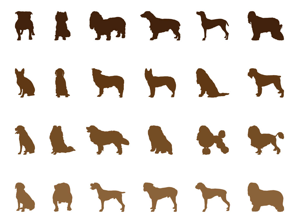 1024x765 Dog Silhouettes Set Vector Art Graphics