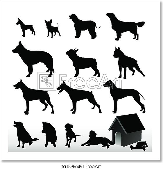 561x581 Free Art Print Of Dog Silhouettes