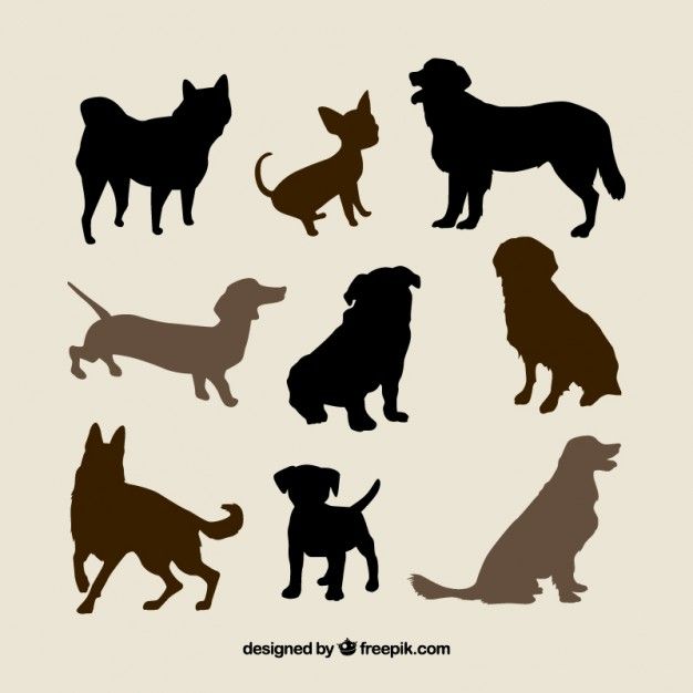 626x626 Variety Of Dog Breeds Silhouettes Free Vector My Freepik