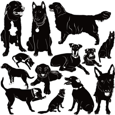 367x368 Vector Dog Silhouettes Free Vector Download