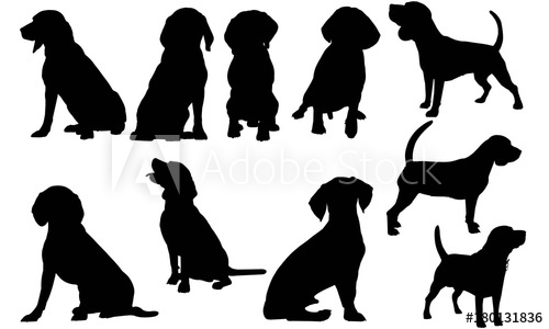 500x300 Beagle Dog Silhouette Vector Graphics