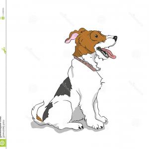 300x300 Dog Sitting Vector White Background Hoodamathrun