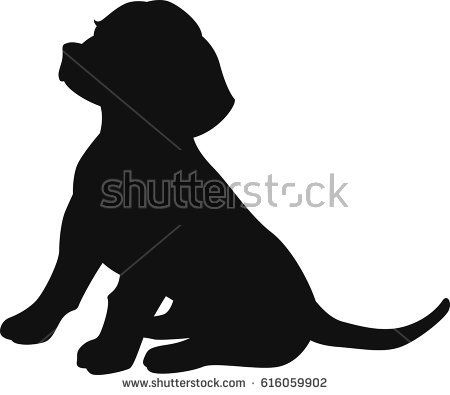 450x395 Beagle Dog Sitting Vector Silhouette Doggie Dog Template