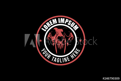 500x334 Dog Skull Simple Vector Badge Logo Template