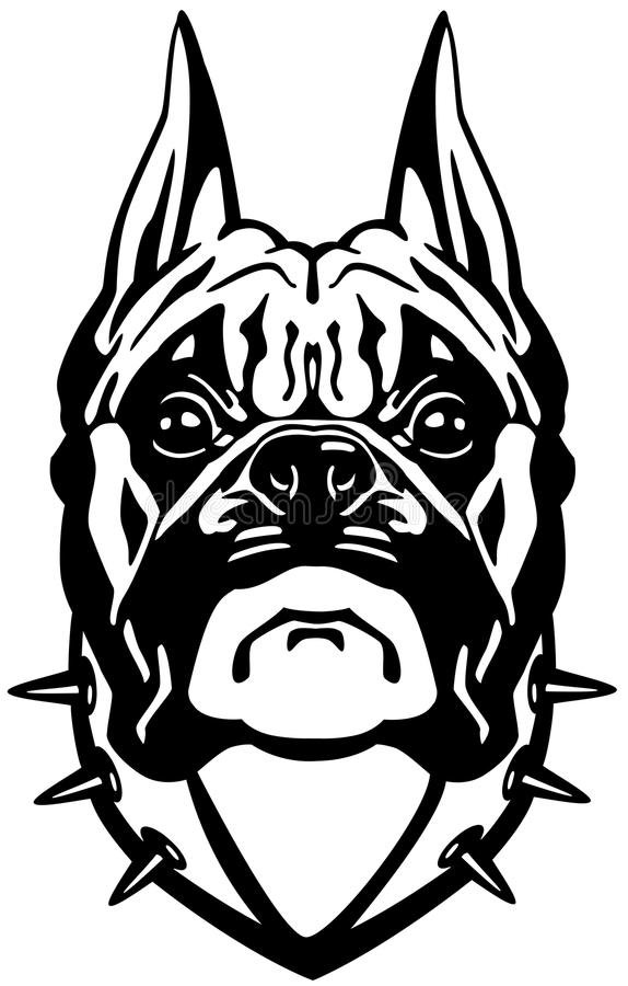 574x900 Boxer Dog Head Black White Graphic Design Vector
