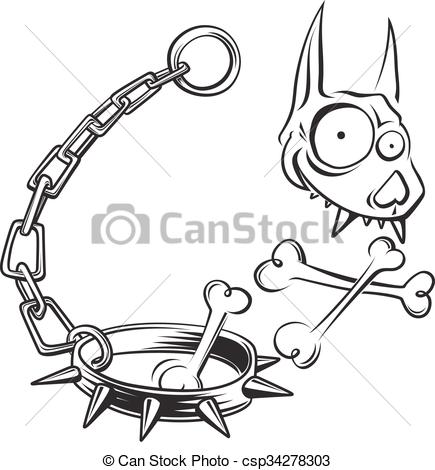 435x470 Cartoon Funny Dog Skull With Crossbones Illustration Of Vector