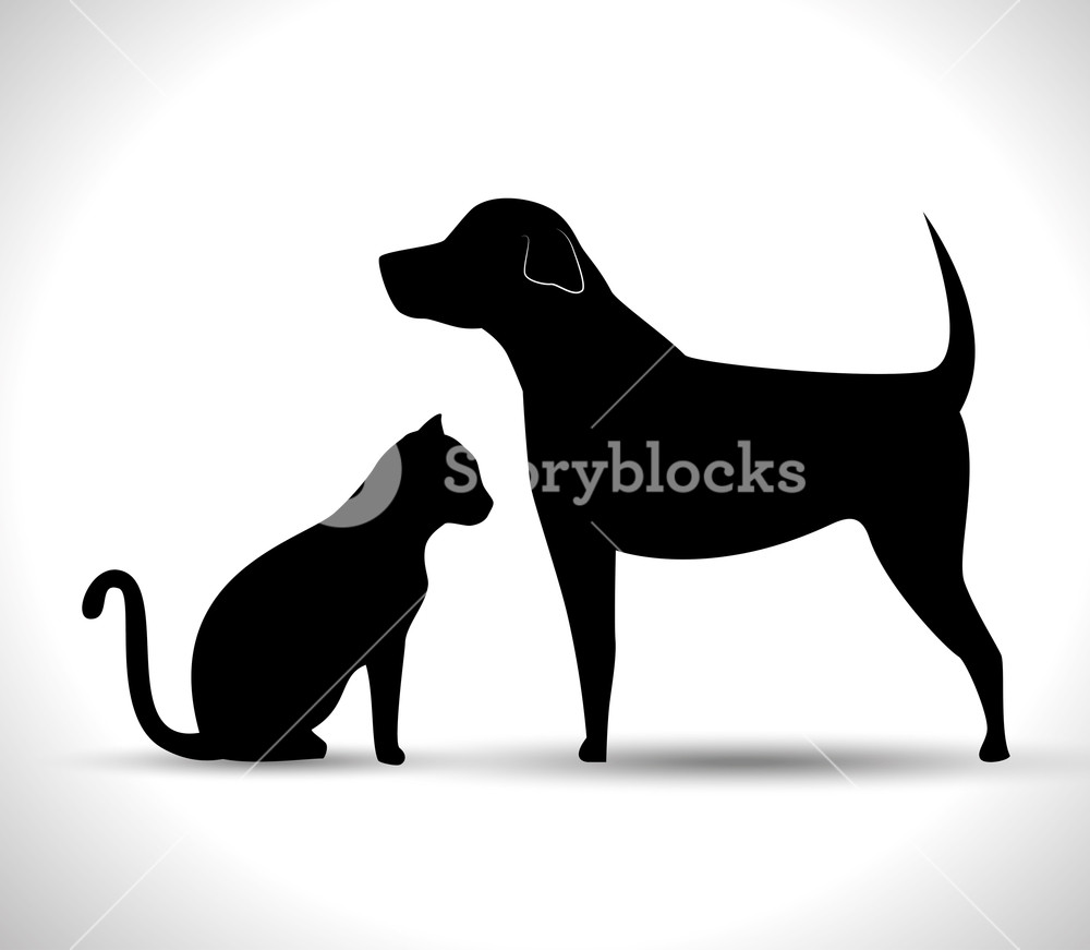 1000x871 Silhouette Dog And Cat Pet Icon Vector Illustration Royalty
