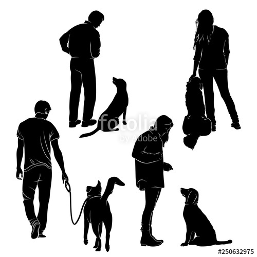 Dog Training Vector Silhouette Stock Vector Stock Image 500x500 Dog Training Vector Silhouette Stock Vector Stock Image