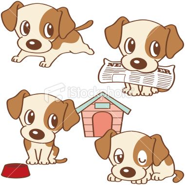 380x380 Four Poses Of Puppy Stock Illustration