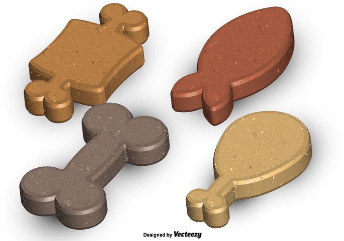 700x490 Vector Dog Biscuit Icon Set