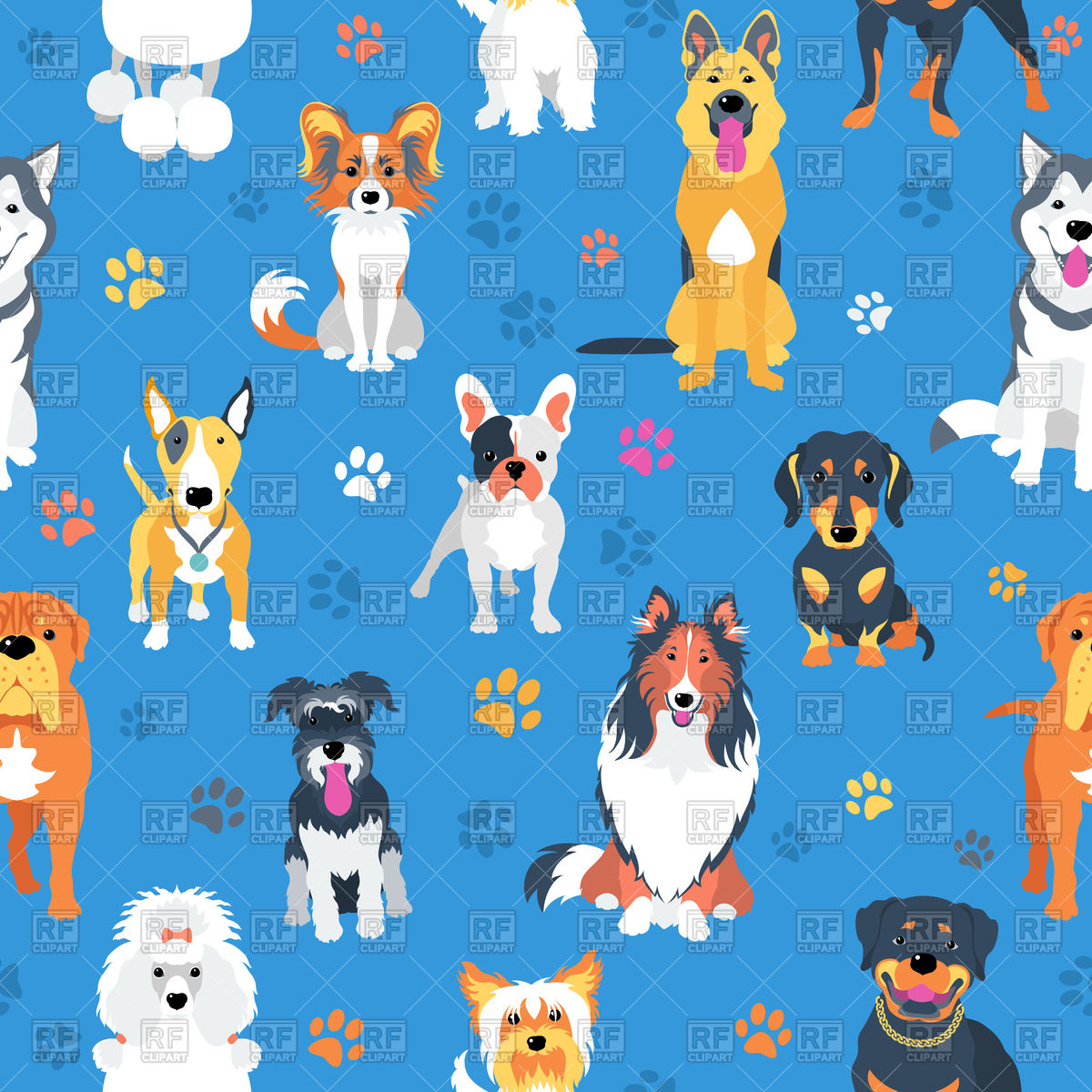 1200x1200 Seamless Background With Dogs Vector Image Of Backgrounds