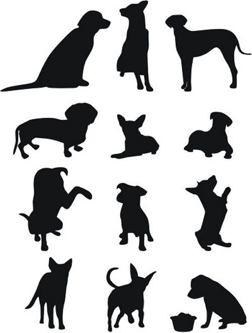 500x660 Free High Quality Silhouette Sets Cameo Dog Stencil, Dog