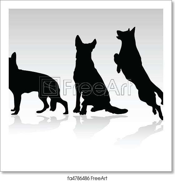 561x581 Free Art Print Of German Shepherd Dog Vector Silhouet German
