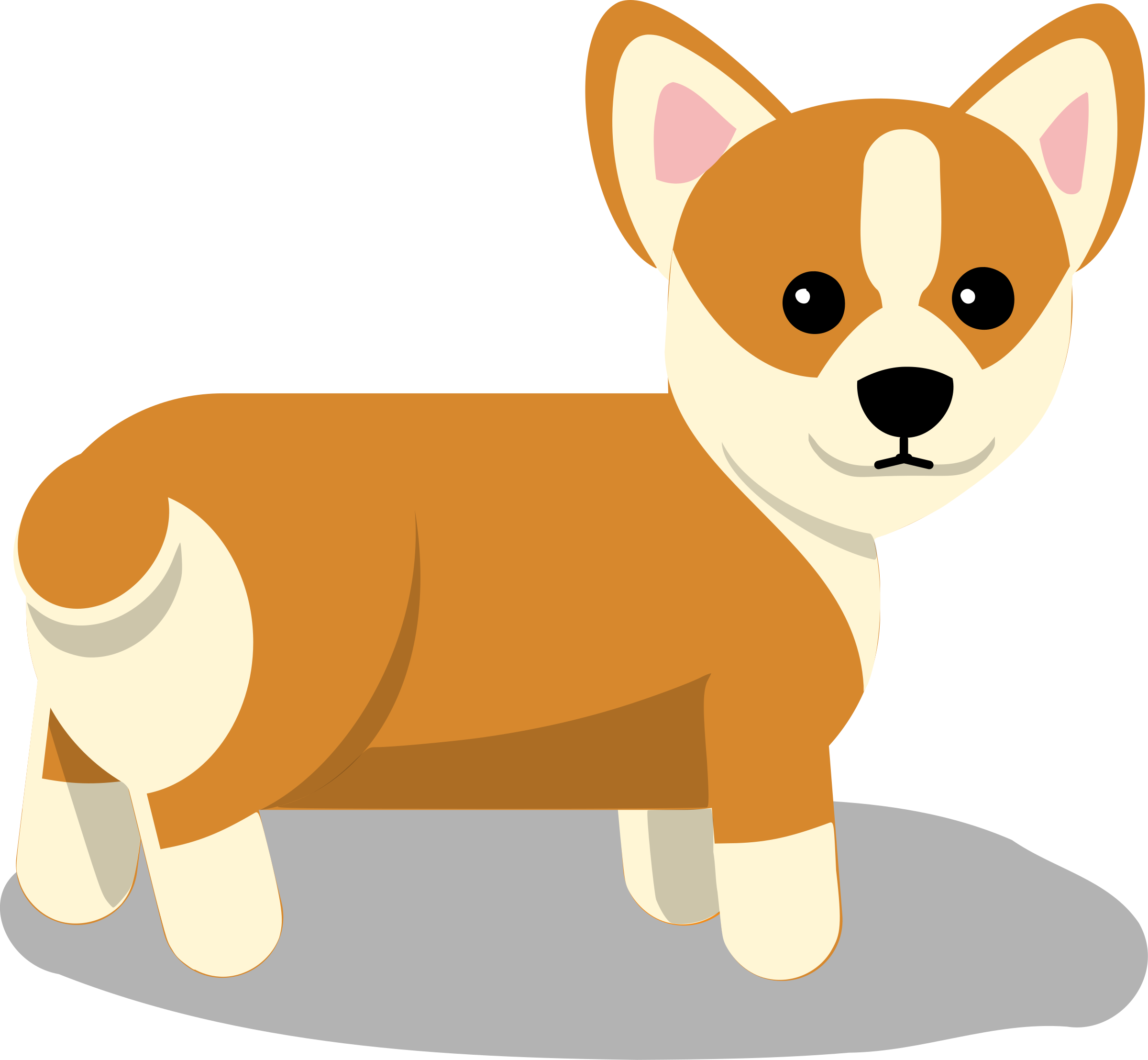 2400x2215 Corgi Dog Vector Clipart Image