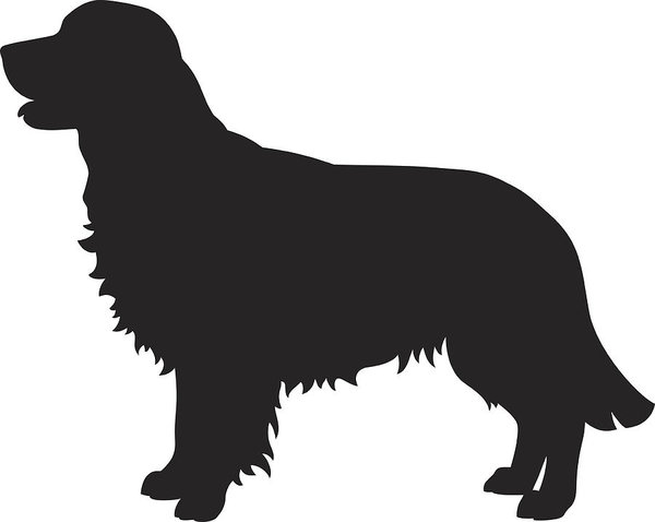 600x478 Golden Retriever Dog Vector Silhouette Art Print