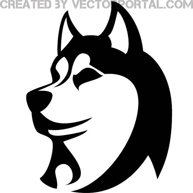 660x660 Husky Dog Vector Image Sketch Dog Vector, Silhouette Art