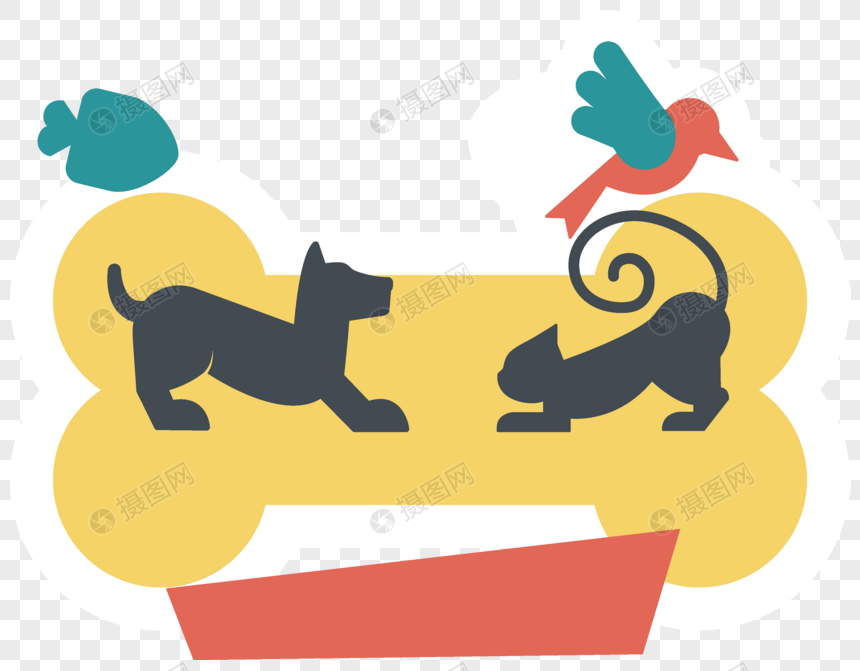 860x671 Hand Drawn Cartoon Animal, Cat And Dog Vector Png Image Picture