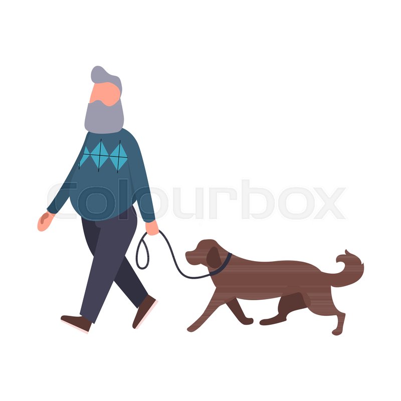 Dog Walker Walking Pet Outdoor Senior Stock Vector Colourbox 800x800 Dog Walker Walking Pet Outdoor Senior Stock Vector Colourbox