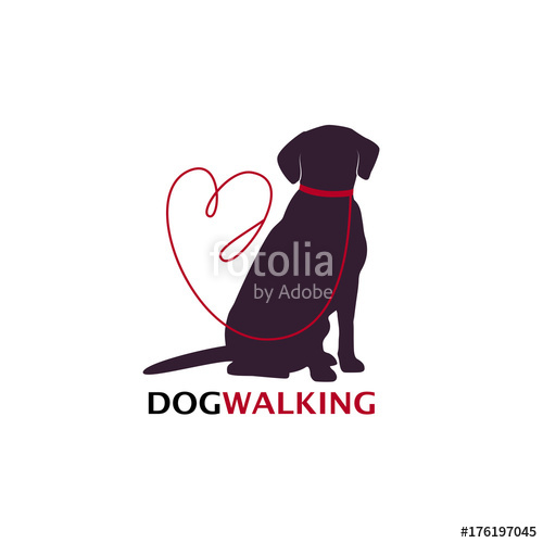 Dog Walking Logo Template With Sitting Dog Silhouette Vector 500x500 Dog Walking Logo Template With Sitting Dog Silhouette Vector