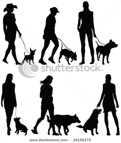 Walking The Dog Silhouettes 398x470 Walking The Dog Silhouettes