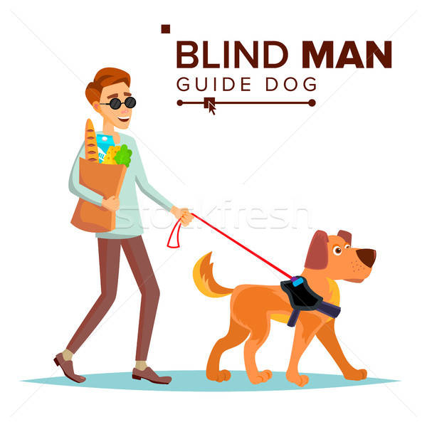 Blind Man Vector Person With Pet Dog Companion Blind Person 600x600 Blind Man Vector Person With Pet Dog Companion Blind Person