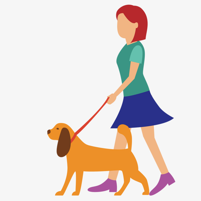 Clipart Girl Walking Dog 650x651 Clipart Girl Walking Dog