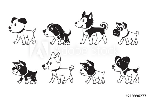 Different Type Of Cute Dogs Walking Vector Cartoon Illustration 500x334 Different Type Of Cute Dogs Walking Vector Cartoon Illustration