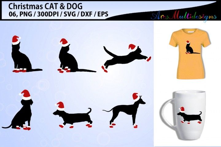 720x479 Christmas Cat Vector Vector Christmas Dog Vector Vector