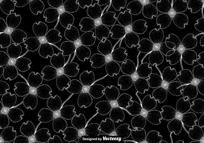 700x490 Vector Seamless Pattern Of Dogwood Blossom Free