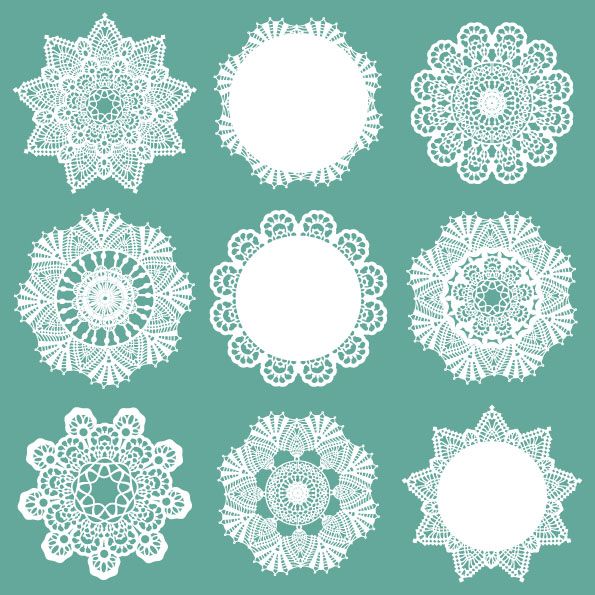 595x595 Free Vector Doily Patterns