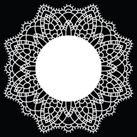 450x450 Vintage Handmade Knitted Doily Round Lace Pattern Vector