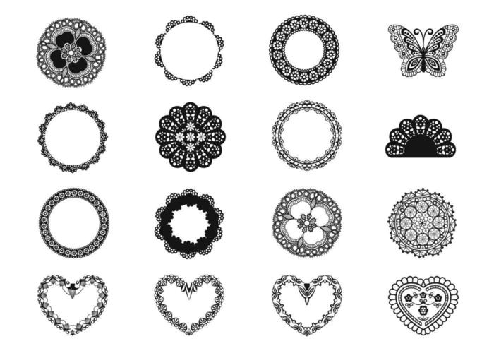 700x490 Lace And Doily Vector Elements