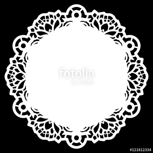 500x500 Lace Round Paper Doily, Lacy Snowflake, Greeting Element, Template