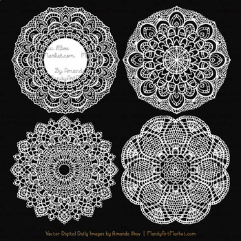 350x350 Anna Lace White Doily Vectors