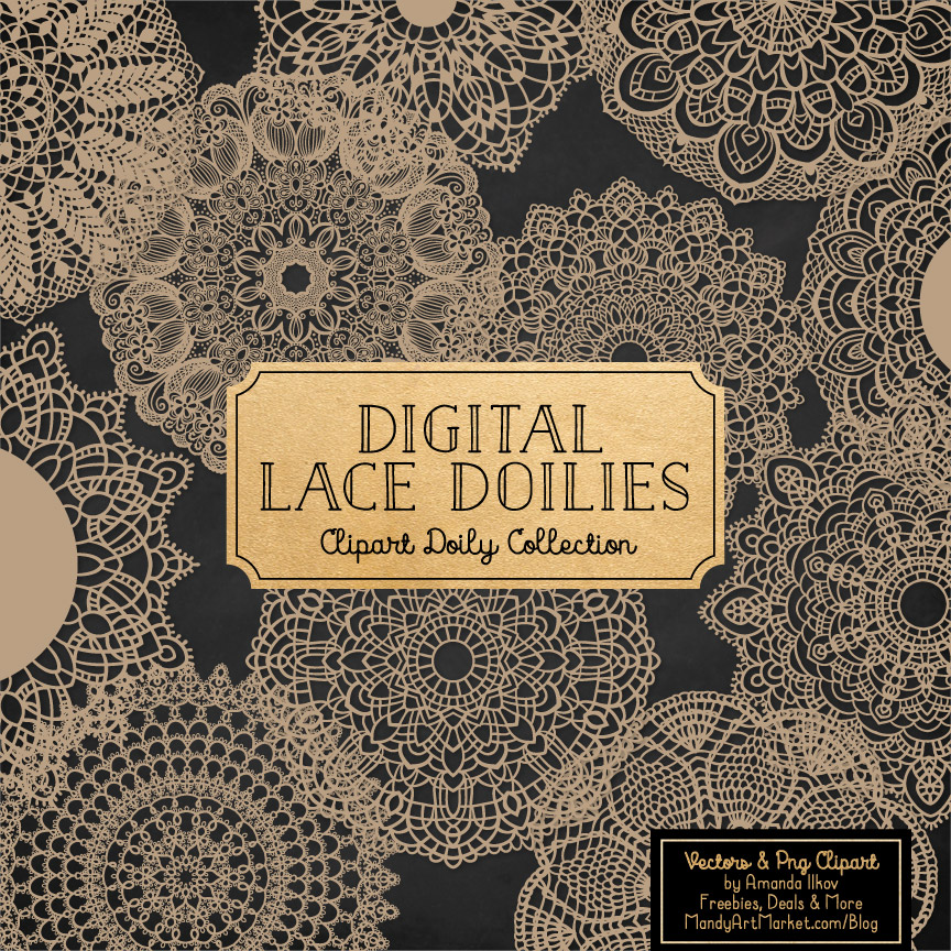 864x864 Champagne Round Lace Doily Vectors