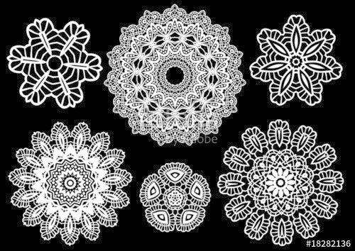 500x354 Delicate Lace Doilies, Vector Pattern Stock Image And Royalty