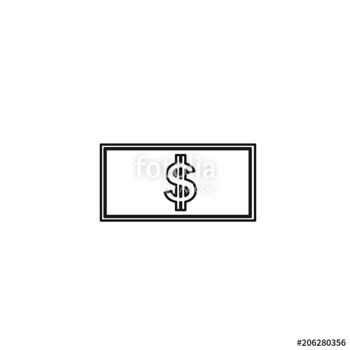 500x500 Dolar Line Art Vector Icon For App And Website Stock Image