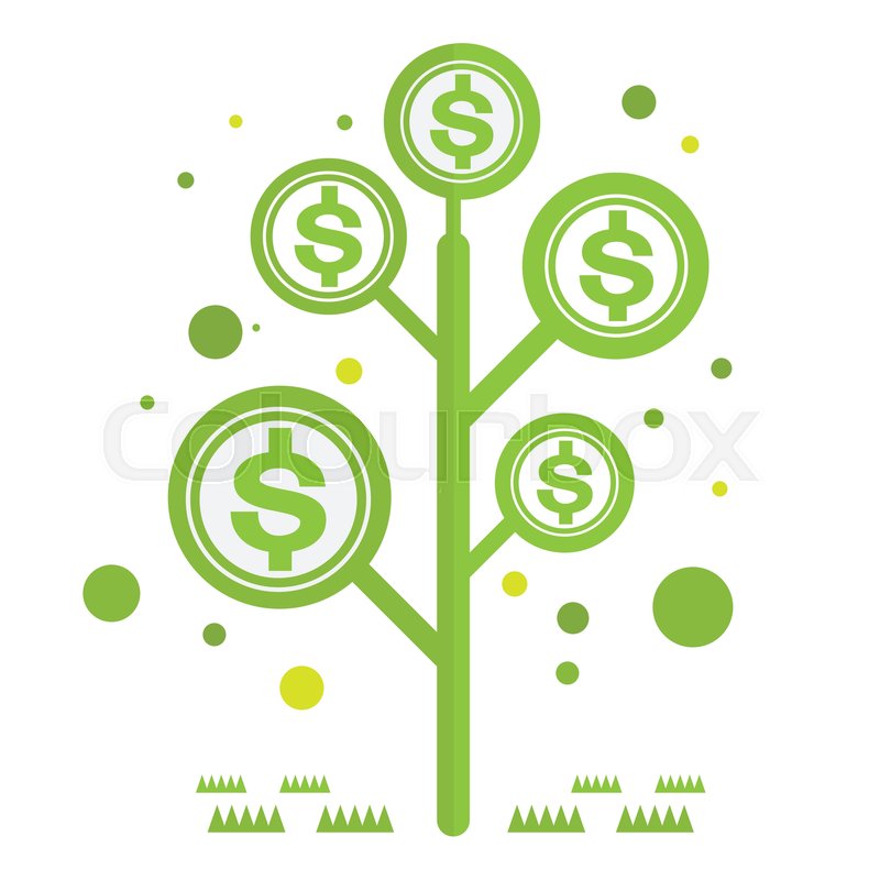 800x800 Dolar Money Tree Green With Icons Stock Vector Colourbox