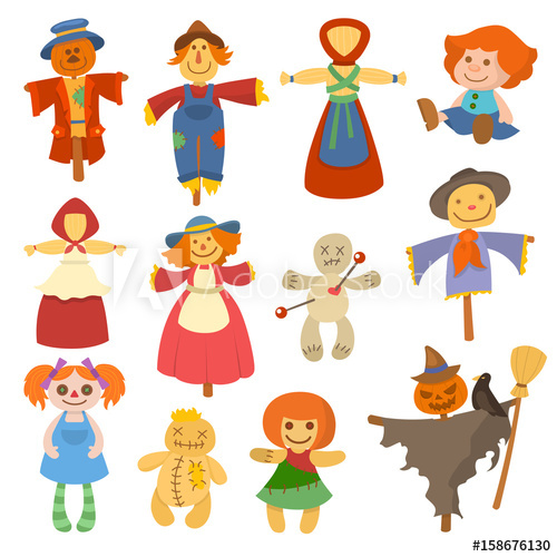 500x500 Different Dolls Toy Character Game Dress And Farm Scarecrow Rag