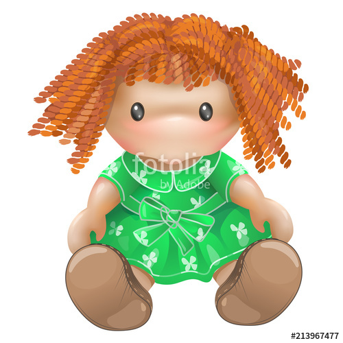 500x500 Doll Illustration In Vector Isolated On White Background