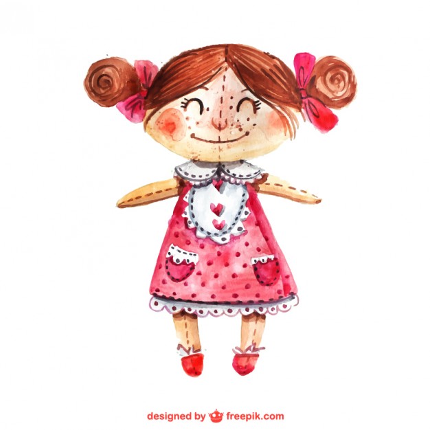 626x626 Hand Painted Doll Vector Free Download