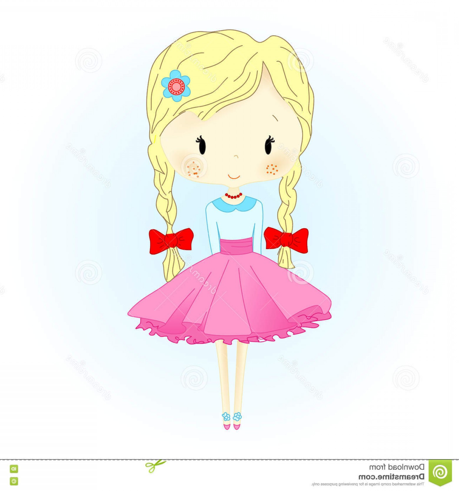 1560x1668 Stock Illustration Doll Vector Illustration Beautiful Golden Hair
