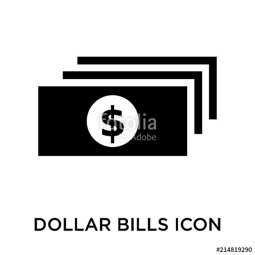 Dollar Bills Icon Vector Sign And Symbol Isolated On White 500x500 Dollar Bills Icon Vector Sign And Symbol Isolated On White