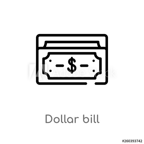 Outline Dollar Bill Vector Icon Isolated Black Simple Line 500x500 Outline Dollar Bill Vector Icon Isolated Black Simple Line