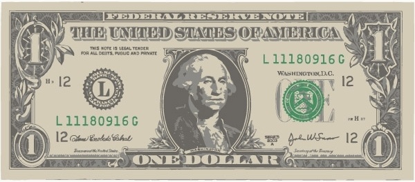 600x264 One American Dollar Bill Free Vector In Encapsulated Postscript