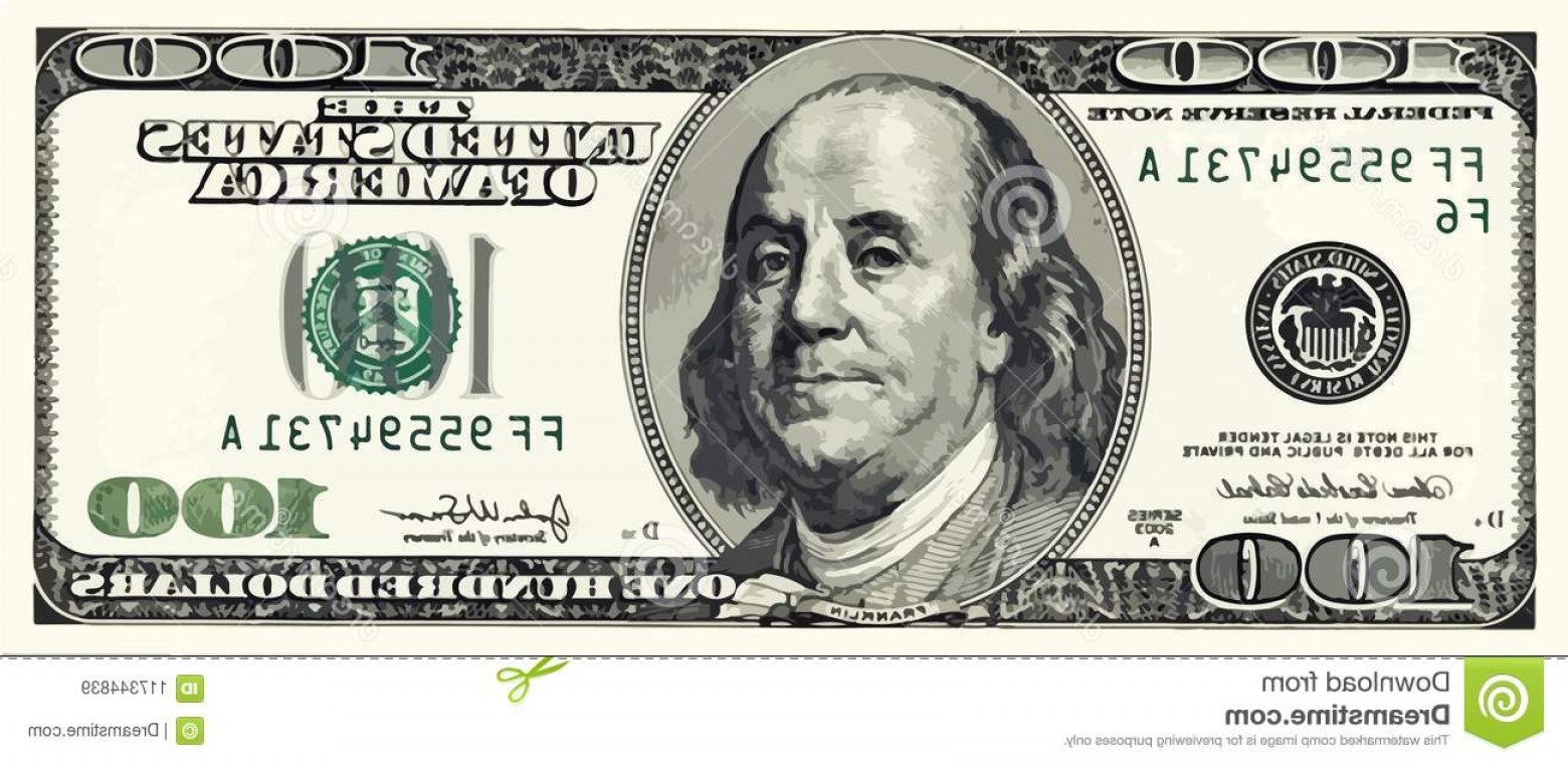 1560x760 One Hundred Dollar Bill Illustration Vector Usd Money Image